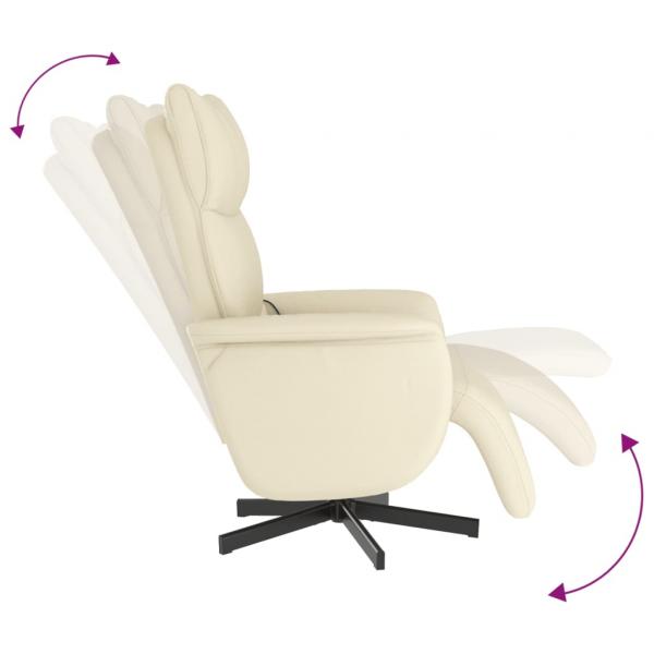 Massagesessel mit Fußteil Creme Kunstleder