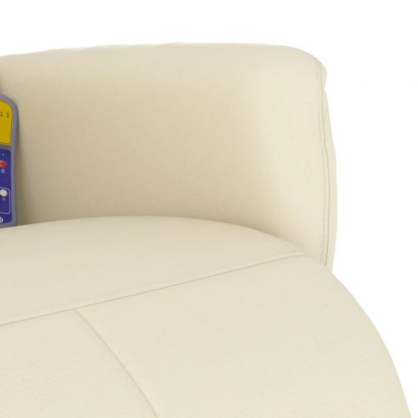 Massagesessel mit Fußteil Creme Kunstleder