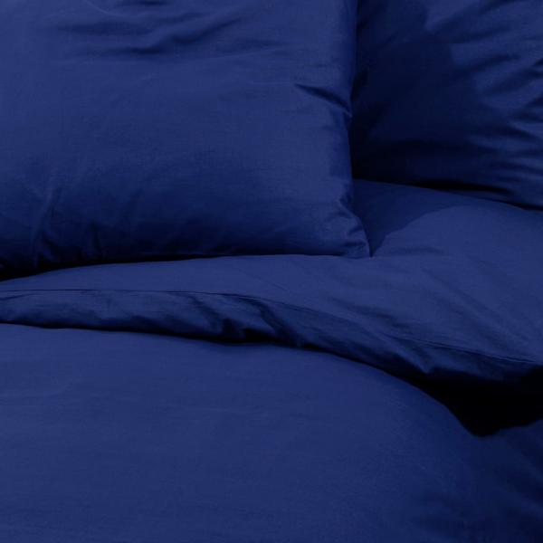 Bettwäsche-Set Marineblau 260x240 cm Leichte Mikrofaser