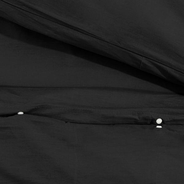 Bettwäsche-Set Schwarz 220x240 cm Leichte Mikrofaser