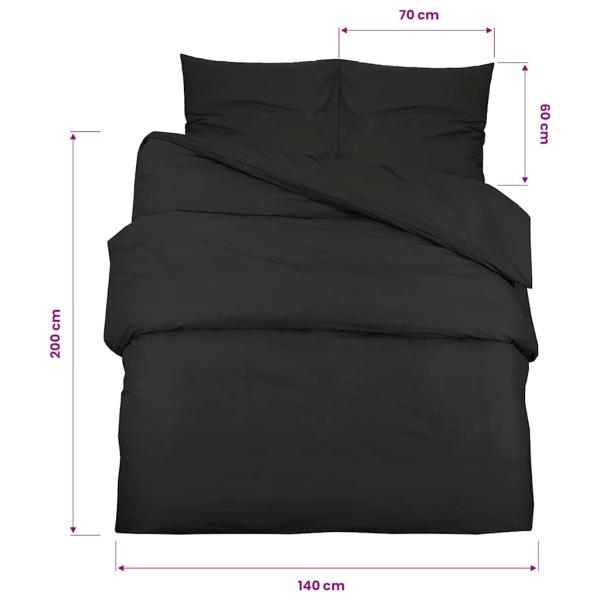 Bettwäsche-Set Schwarz 140x200 cm Leichte Mikrofaser