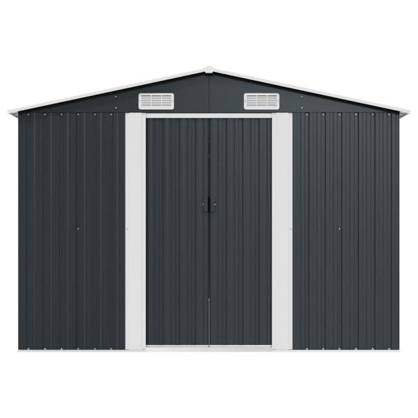 Gerätehaus 257x392x181 cm Metall Anthrazit
