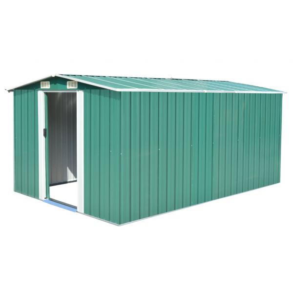 ARDEBO.de - Gerätehaus 257x392x181 cm Metall Grün