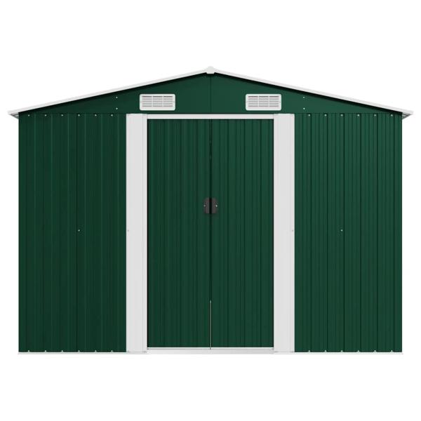 Gerätehaus 257x392x181 cm Metall Grün
