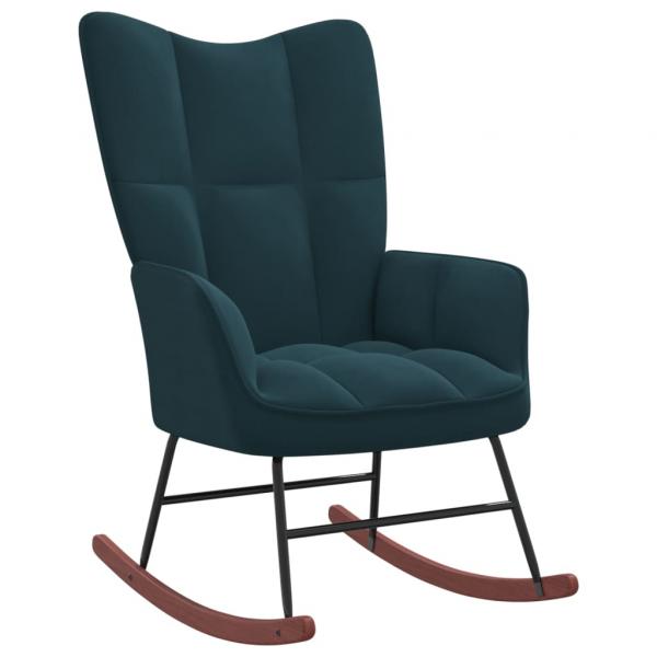ARDEBO.de - Schaukelstuhl Blau Samt