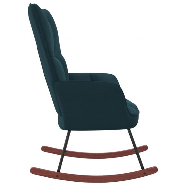 Schaukelstuhl Blau Samt