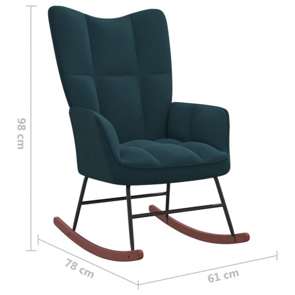 Schaukelstuhl Blau Samt