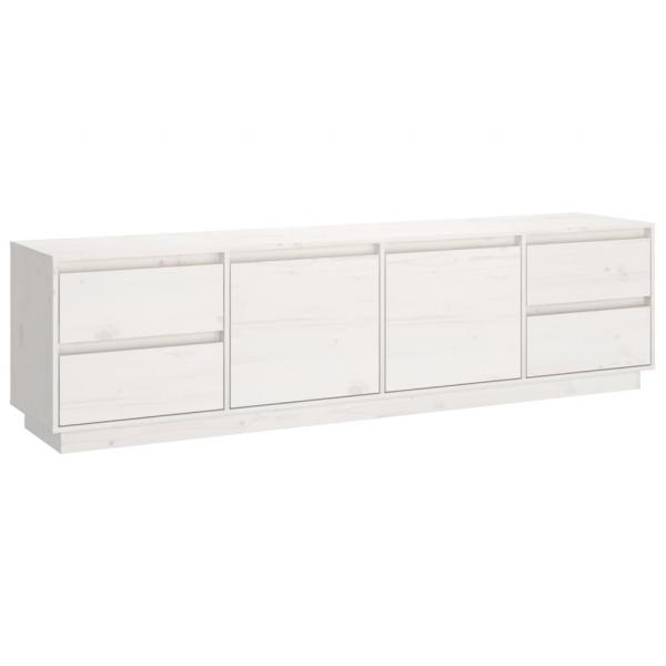 ARDEBO.de - TV-Schrank Weiß 176x37x47,5 cm Massivholz Kiefer
