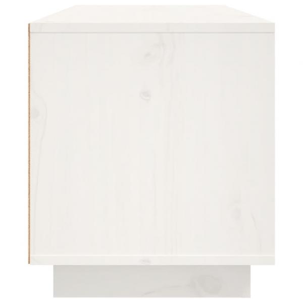 TV-Schrank Weiß 80x35x40,5 cm Massivholz Kiefer