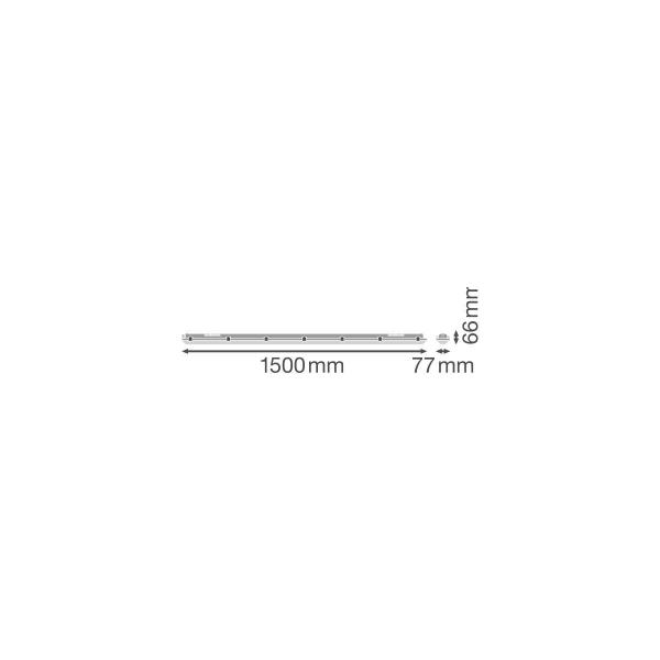 LEDVANCE DP VAL 1500 50W 4000K IP65 LED Feuchtraumleuchte, 50W, 6000lm, 4000K, grau