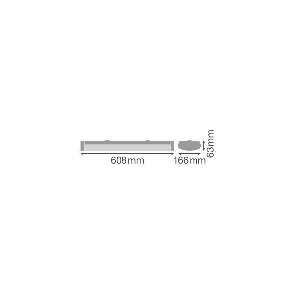 LEDVANCE LN SF IP44 600 P 18W 840 WT LED Lichtleiste, 18W, 2430lm, 4000K, IP44, weiß