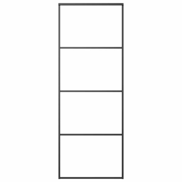 Schiebetür ESG-Glas und Aluminium mattiert 76x205 cm Schwarz