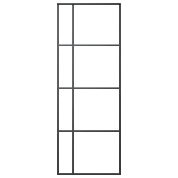 Schiebetür ESG-Glas und Aluminium 76x205 cm Schwarz