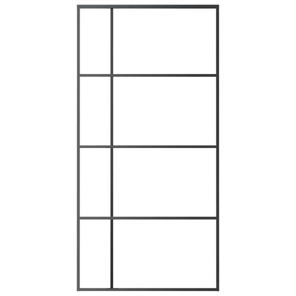Schiebetür ESG Glas und Aluminium mattiert 102,5x205 cm Schwarz