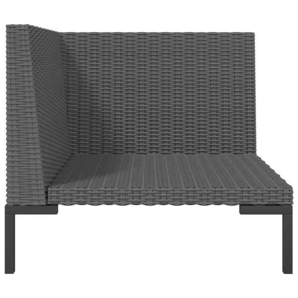 8-tlg. Garten-Lounge-Set mit Kissen Poly Rattan Dunkelgrau