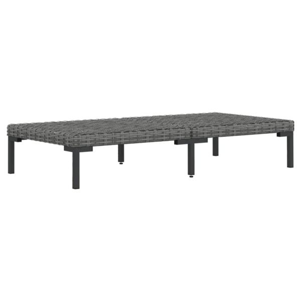 6-tlg. Garten-Lounge-Set mit Kissen Poly Rattan Dunkelgrau