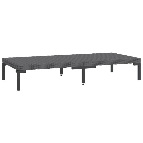9-tlg. Garten-Lounge-Set mit Kissen Poly Rattan Dunkelgrau