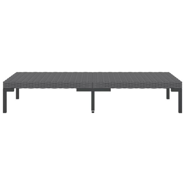 9-tlg. Garten-Lounge-Set mit Kissen Poly Rattan Dunkelgrau