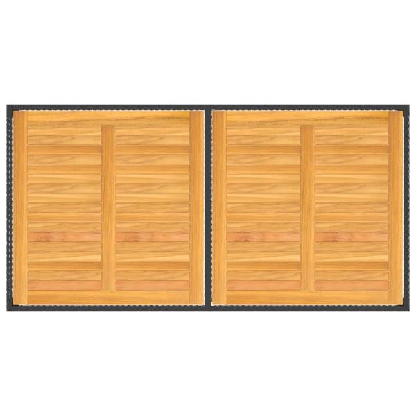 Gartentisch 150x90x75 cm Poly Rattan und Akazienholz Schwarz
