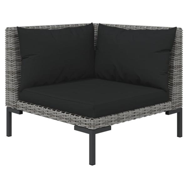 ARDEBO.de - Gartensofas 2 Stk. mit Kissen Halbrundes Poly Rattan