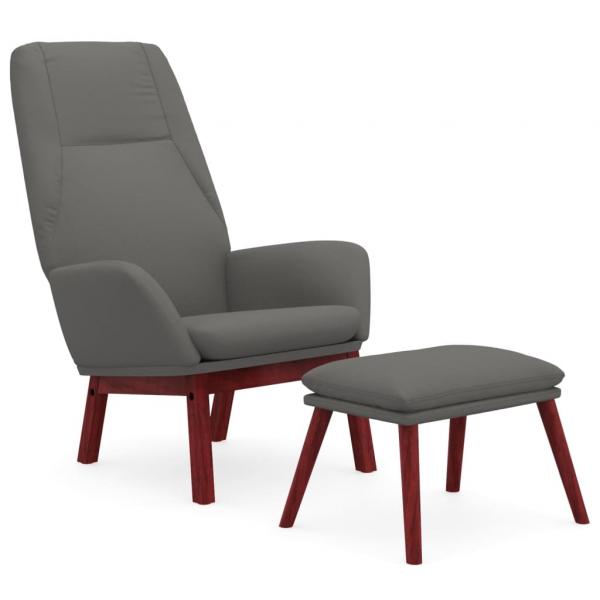Relaxsessel mit Hocker Hellgrau Stoff