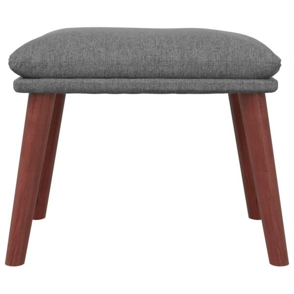 Relaxsessel mit Hocker Hellgrau Stoff