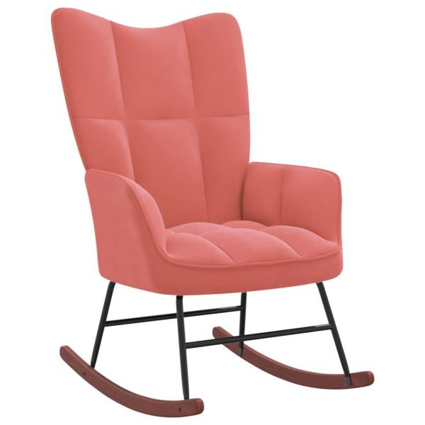 ARDEBO.de - Schaukelstuhl Samt Rosa