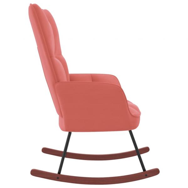 Schaukelstuhl Samt Rosa