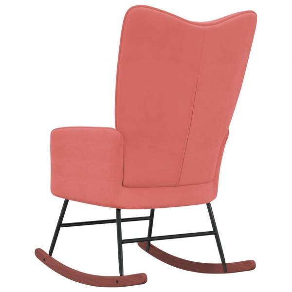 Schaukelstuhl Samt Rosa