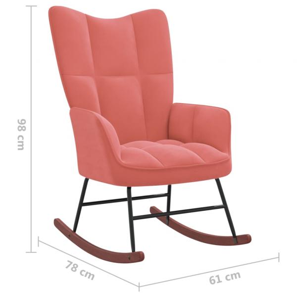 Schaukelstuhl Samt Rosa