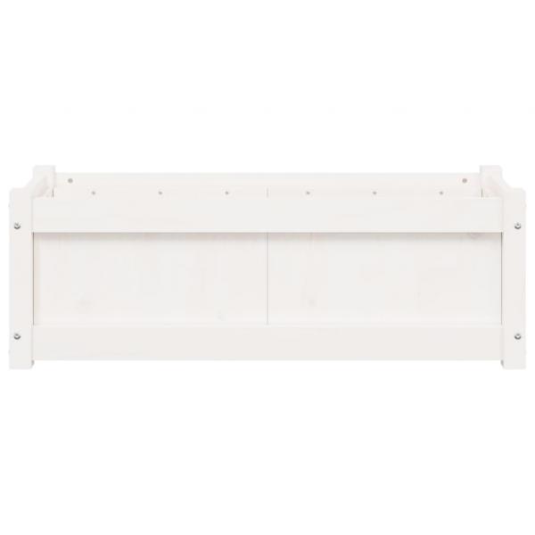 Pflanzkübel Weiß 90x31x31 cm Massivholz Kiefer