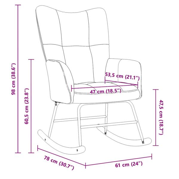 Schaukelstuhl Braun Samt