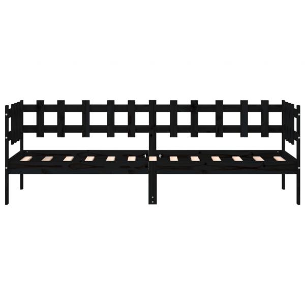 Tagesbett Schwarz 80x200 cm Massivholz Kiefer