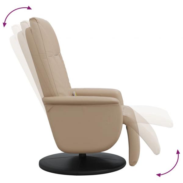 Massagesessel mit Fußteil Cappuccino-Braun Kunstleder