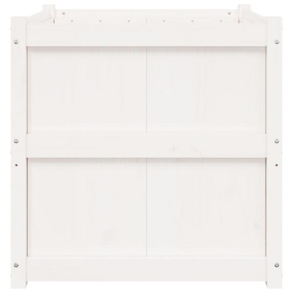 Pflanzkübel Weiß 70x70x70 cm Massivholz Kiefer