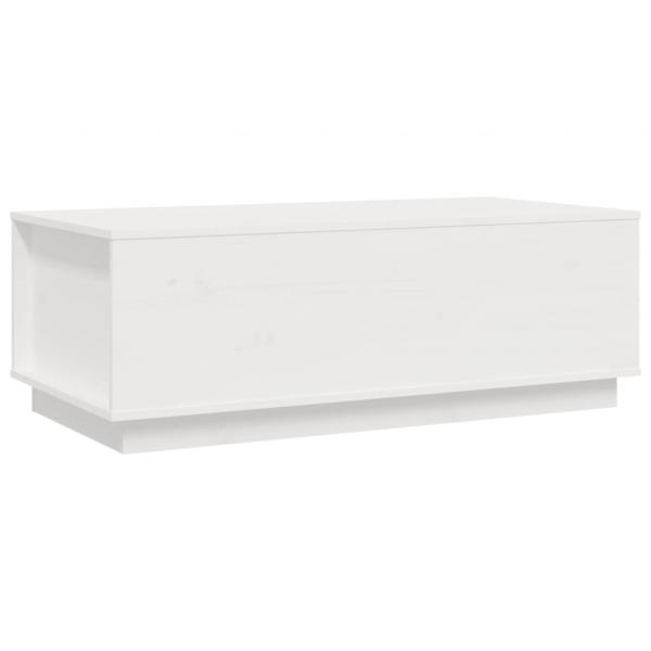 Couchtisch Weiß 100x50x35 cm Massivholz Kiefer
