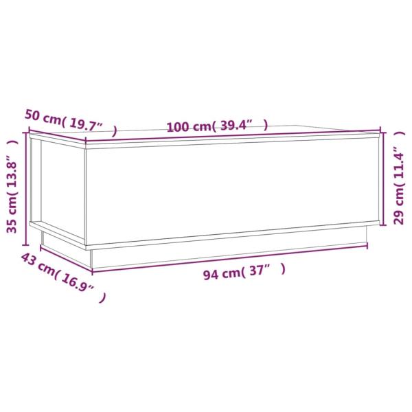 Couchtisch Weiß 100x50x35 cm Massivholz Kiefer
