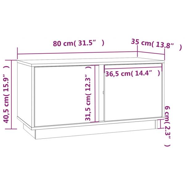 TV-Schrank 80x35x40,5 cm Massivholz Kiefer