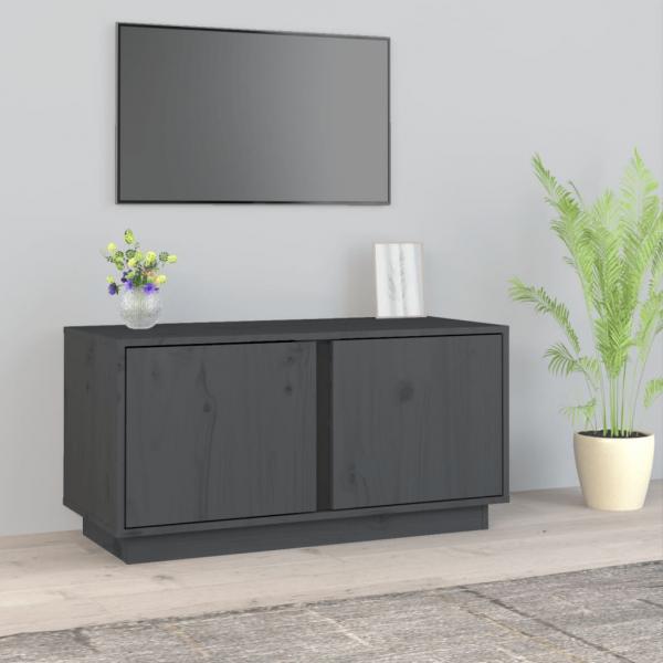 ARDEBO.de - TV-Schrank Grau 80x35x40,5 cm Massivholz Kiefer