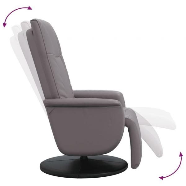 Relaxsessel mit Fußteil Grau Kunstleder
