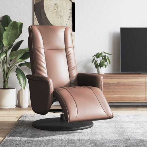 ARDEBO.de - Relaxsessel mit Fußteil Braun Kunstleder