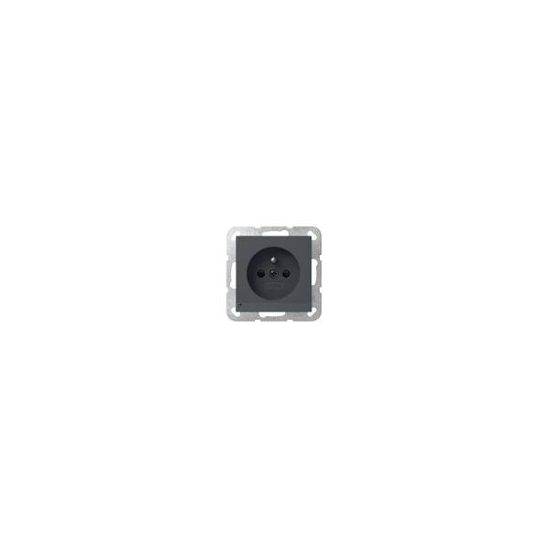 ARDEBO.de Gira 448928 Steckdose mit Erdungsstift 16 A 250 V~, LED-Orientierungsleuchte und Shutter System 55, Anthrazit