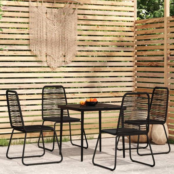 ARDEBO.de - 5-tlg. Garten-Essgruppe Schwarz