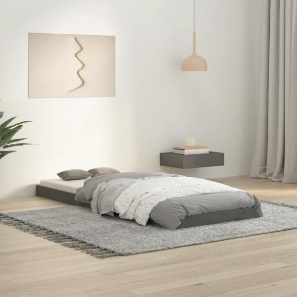 ARDEBO.de - Massivholzbett Grau 75x190 cm Kiefer