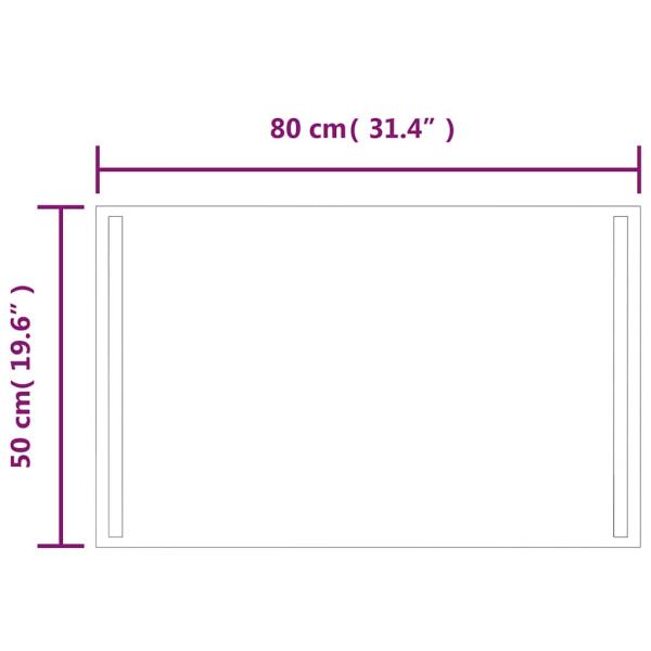 LED-Badspiegel 80x50 cm