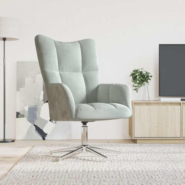 ARDEBO.de - Relaxsessel Hellgrau Samt