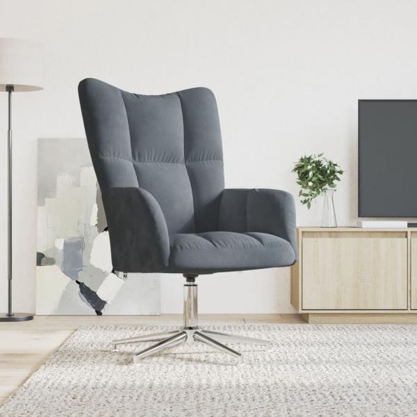 ARDEBO.de - Relaxsessel Dunkelgrau Samt
