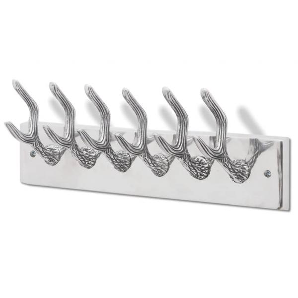 ARDEBO.de - Aluminium Garderobenhaken Hakenleiste Hut-/Krawattenaufhänger Silber 