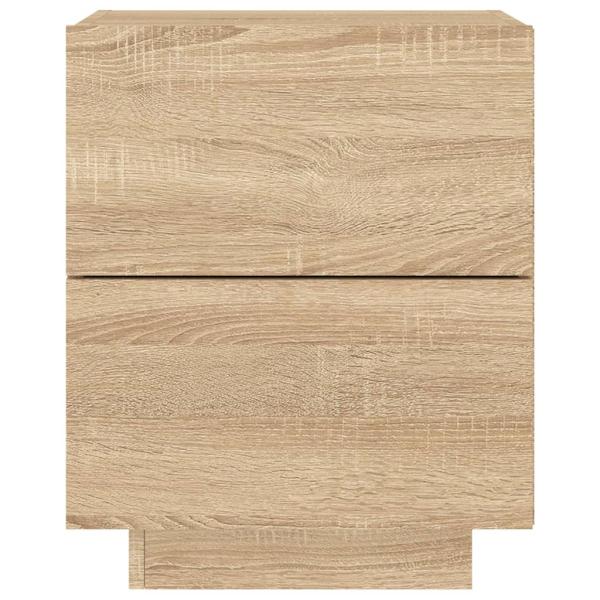 Nachttische mit LED-Leuchten 2 Stk. Sonoma Eiche Holzwerkstoff