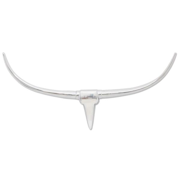 Wall Mounted Aluminium Stiers Kopf Dekoration Silber 96cm